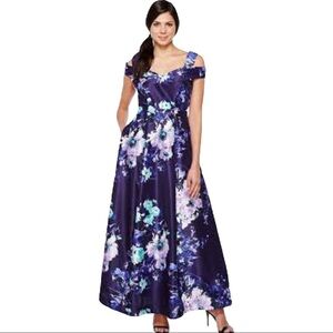 Sangria•Floral Printed A-Line Dress